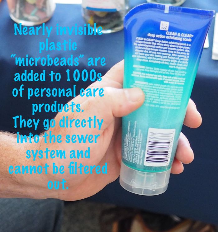5 Gyres sample of product with microbeads. C. Coimbra photo